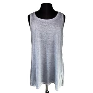 Focus Casual Life Tunic Tank Top Size Large Heather Blue Gray Side Slip Layering